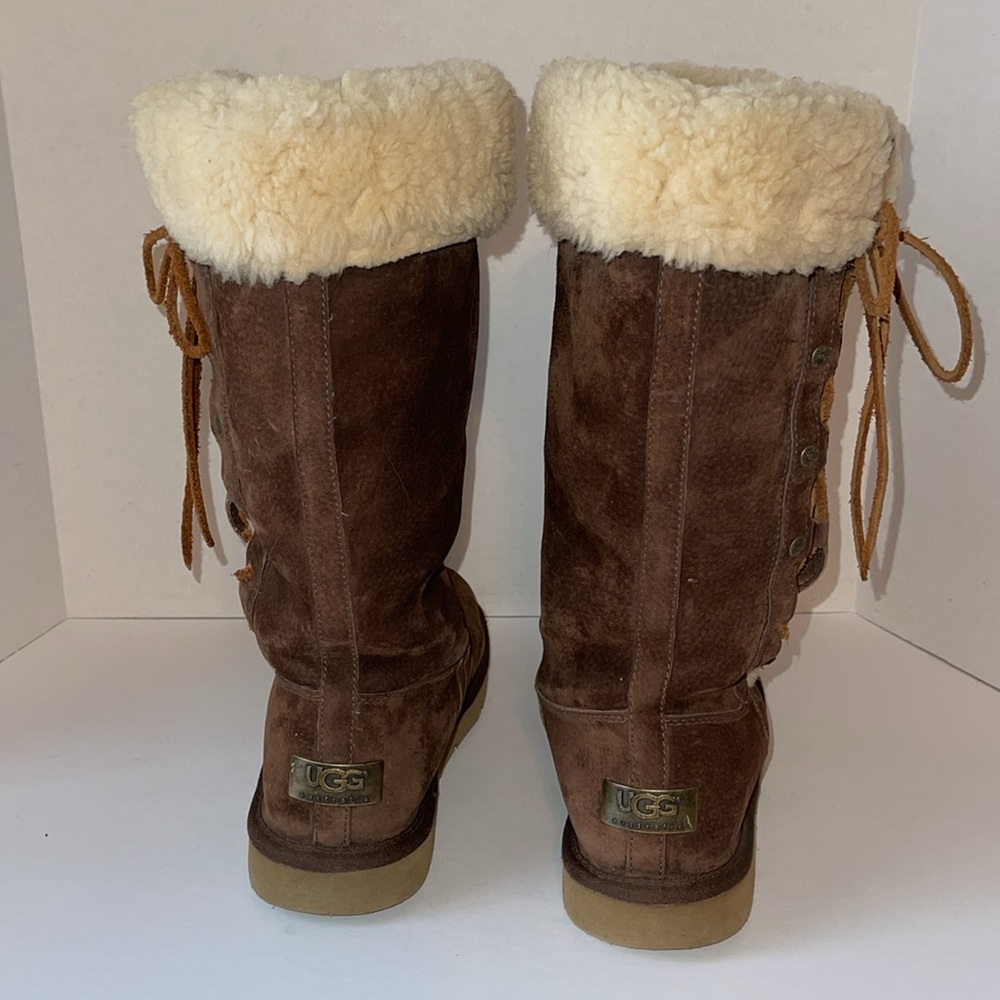 UGG Australia Limited Edition Suede Side Lace Up Boots - Picture 5 of 16